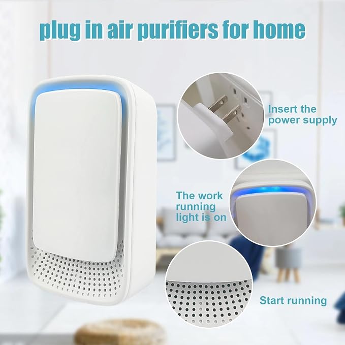 4 Pack Plug In Air Purifier, Negative Ion Filtration System, Quiet Ionic Air - Image 3