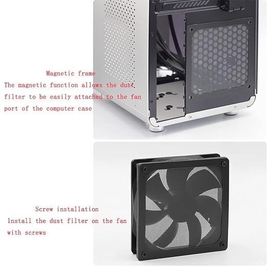ZYAMY 4pcs 120mm PC Fan Dust Filter Magnetic Frame Computer Fan Grills Dust - Image 5