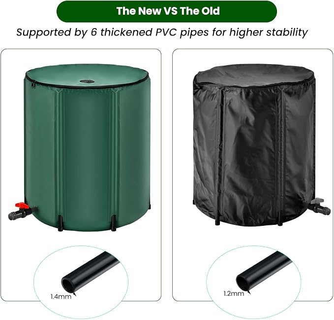 Goplus 53 Gallon Collapsible Rain Barrel, Portable Rain Barrels to Collect - Image 6