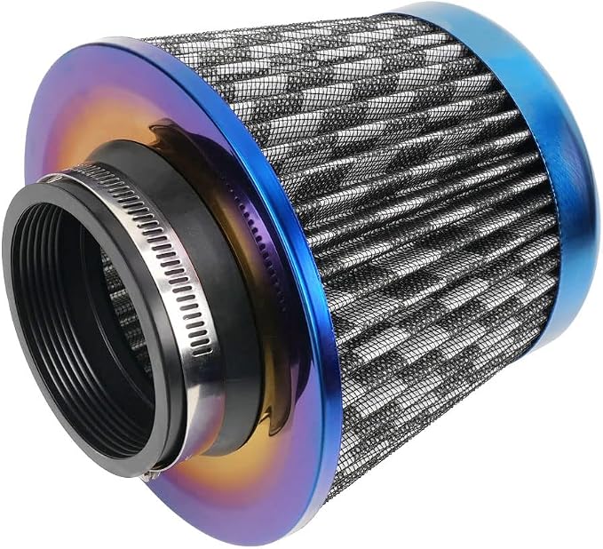 Cold Air Intake Filter, High Performance, Washable Filter, Clamp-On Replacement by MUGERACING