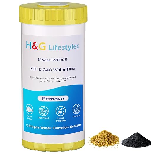 H&G Lifestyles 10" x 4.5" Whole House KDF and Carbon Water Filter, Compatible by HGLifestyles