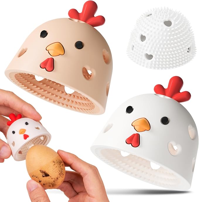 2PCS Egg Cleaner, Egg Washer for Fresh Eggs, Silicone Chicken Coop Accessories by Lomxene