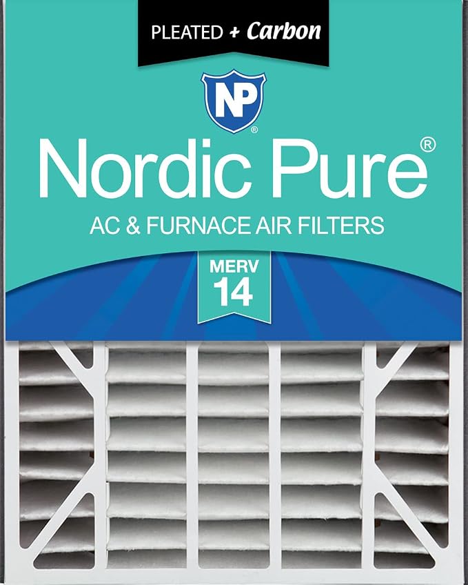 Nordic Pure 20x25x5 Air Bear AC Filter Replacement MERV 14 Plus Carbon 1 Pack by NordicPure