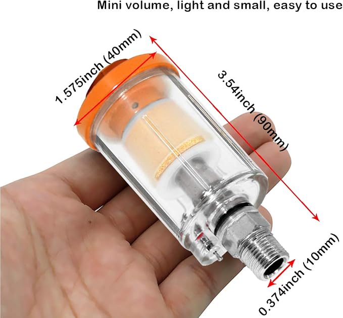 beduan Water Oil Separator Filter, 1/4" NPT Male and Female Thread Spray Gun - Image 5