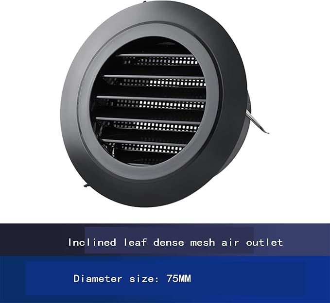 High-Efficiency Fresh Air System Accessories, 75mm Round Black and White ABS - Image 2