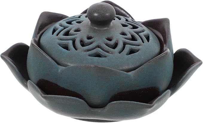 Vintage Ceramic Lotus Incense Holder Aroma Burner by COOLHIYA
