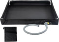 Portable Shower Pan, Foldable Outdoor Shower Floor with Drain & Storage Bag, RV Shower Pan Camping Shower Base for Outdoor, Indoor, Camping, Beach, Pet Bath