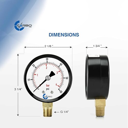Water Pressure Gauge for Swimming Pool Filter, Gas – 60psi Plumbing Clean Filter - Image 6