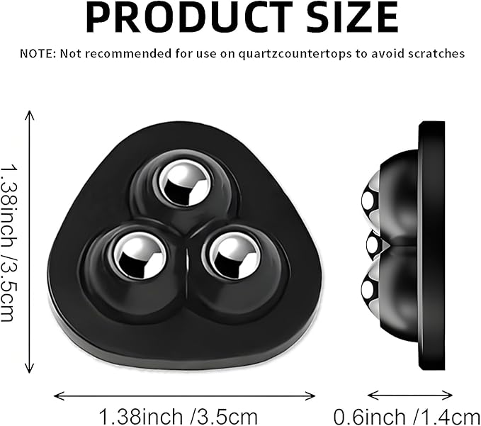 Appliance Slider, 8 Pack Self Adhesive Mini Caster Wheels, Appliance Rollers - Image 8