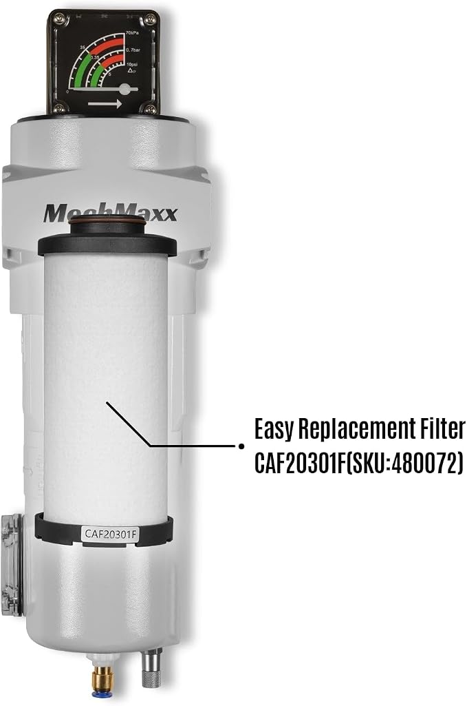 127 CFM Compressed Air Oil-Water Separator Precision Filter, Oil Content 1ppm - Image 3