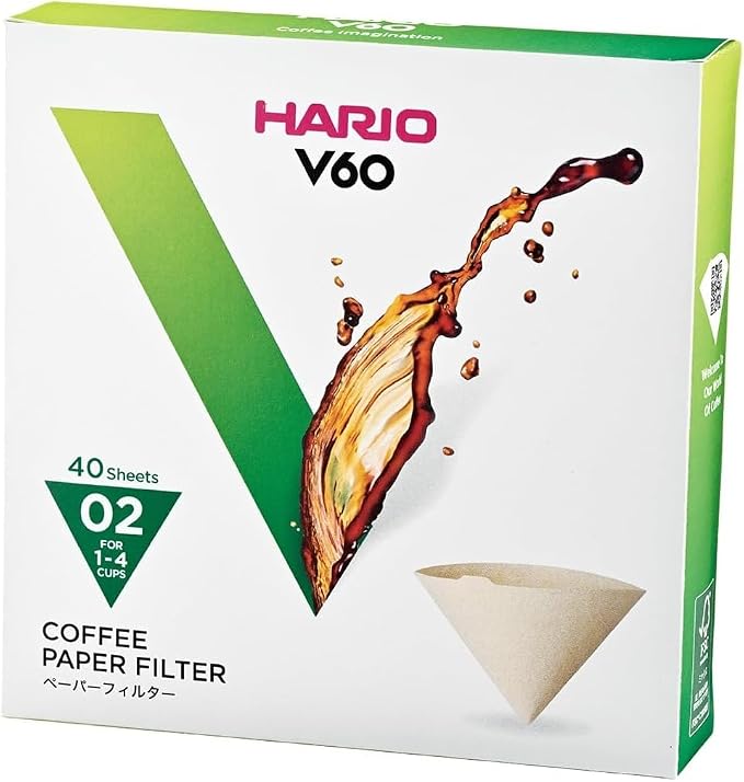 Hario V60 Paper Coffee Filter, Size 02, 40ct Box by Hario