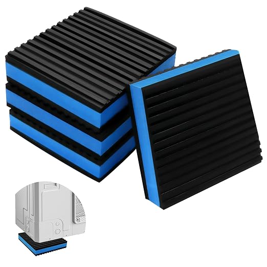 Jiozermi 4 Pcs Anti Vibration Pads, Heavy Duty Rubber Sound Dampening Mat Shock by Jiozermi