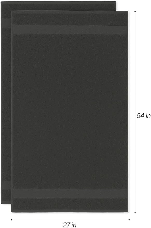 Cloudura Luxury Bath Towels-100% Cotton | Quick Dry | Lightweight | Thick I Good for Spa,Gym & Hotel Quality,(27'x54')-Soft & Absorbent (Charcoal Grey, Set of 4)