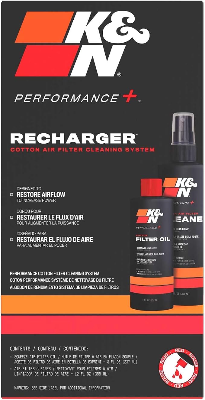 K&N Air Filter Cleaning Kit: Squeeze Bottle Filter Cleaner and Red Oil Kit; - Image 2