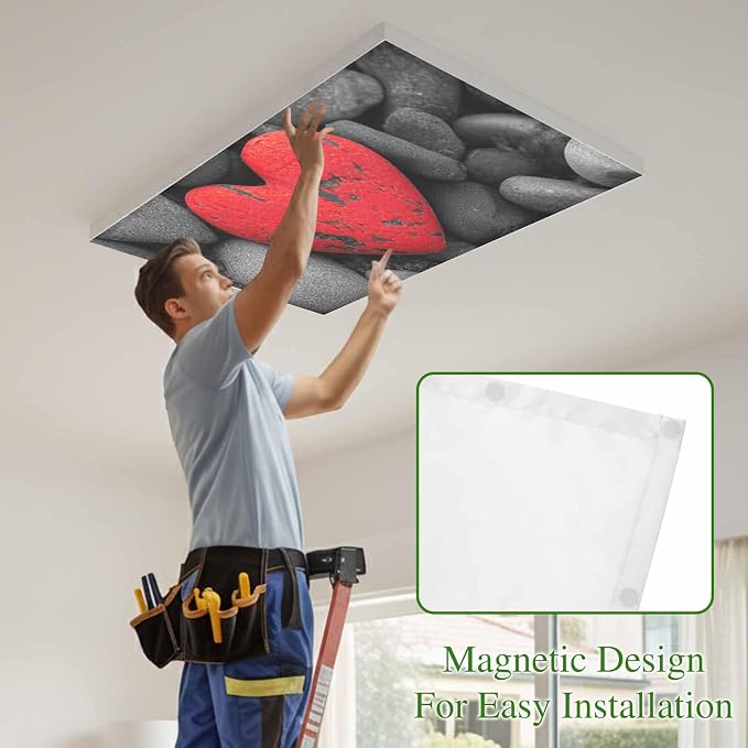 Fluorescent Light Covers for Ceiling Lights Love Heart Stone Magnetic Light - Image 3