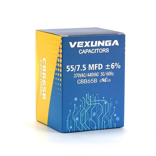 VEXUNGA 55/7.5 uF 55+7.5 MFD 370V or 440V Dual Run Start Round A/C Capacitor - Image 5
