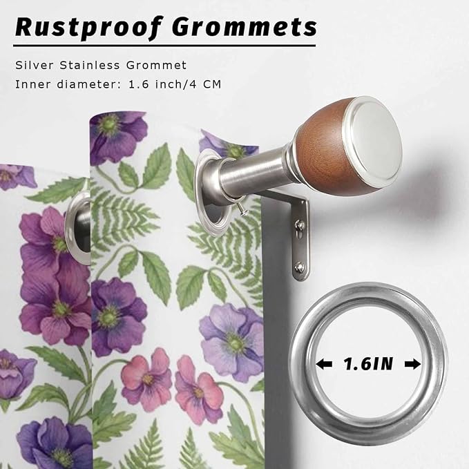 Flowers Outdoor Curtains for Patio Summer Floral Pastoral Farmhouse Plant - Image 2