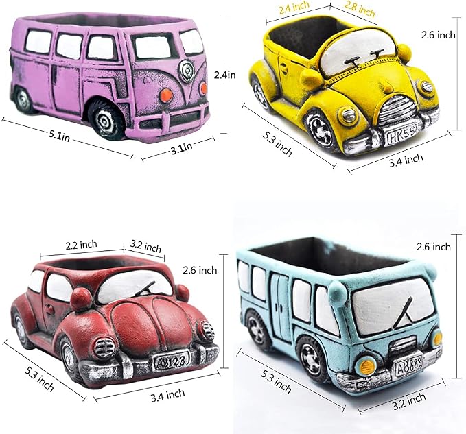 4 Pack Colorful Planters Pots, Indoor Small Plants Pots - Image 2