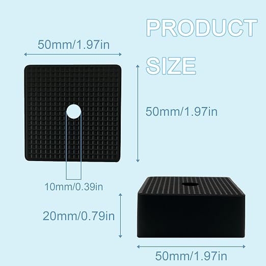 4 Pack- 50×50×20mm Thick Rubber Anti-Vibration Pads, Thick Shock Absorbing Pads - Image 2