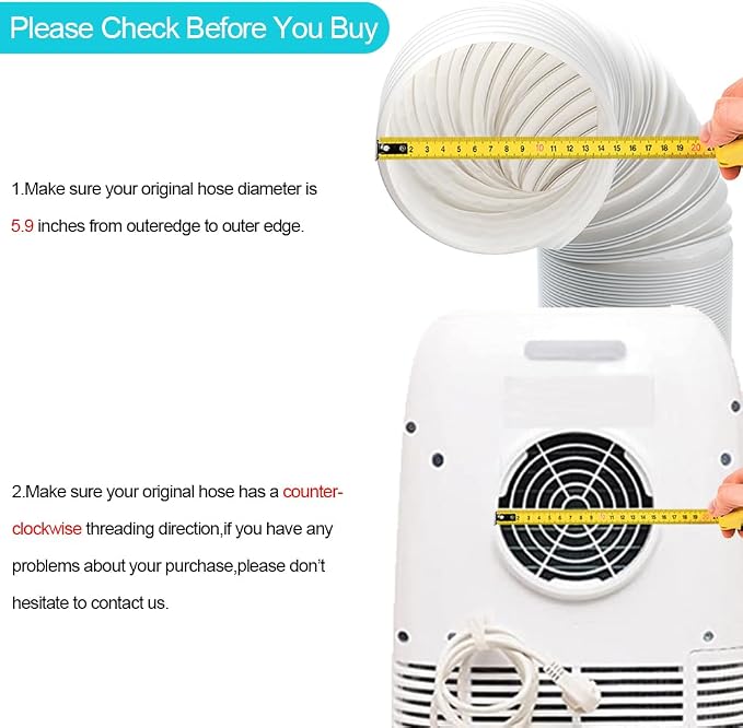 BEWAVE Portable Air Conditioner Hose, Portable Exhaust Vent Hose - Image 2