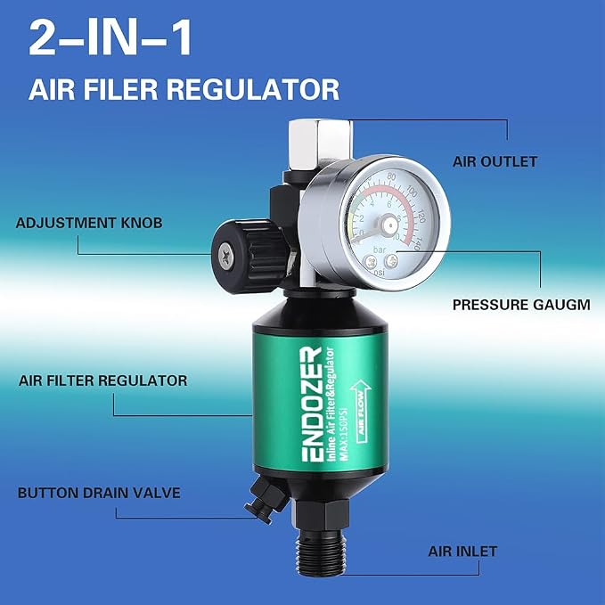 ENDOZER G1/4" Inlet and Outlet Air Compressor Water Separator Clean Dry Air - Image 5