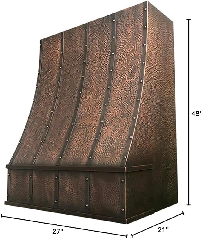 CT Copper Tailor Sloped Copper Vent Hood Wall Mount, 1150 CFM Exhaust Fan - Image 9