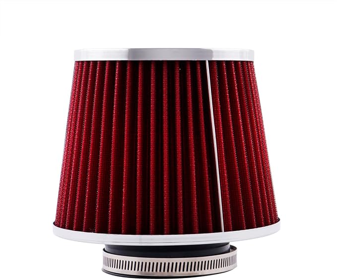 ID2.5" High Flow Inlet Cold Air Intake Cone Air Filter Replacement Clamp-On by ASYXPCRH