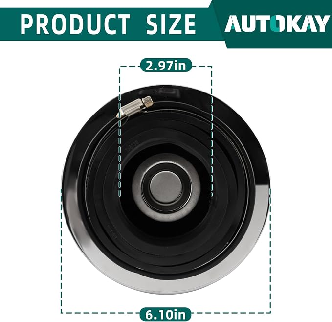AUTOKAY Universal Clamp-On Air Filter Round Reverse Tapered Washable Filter 3 - Image 2