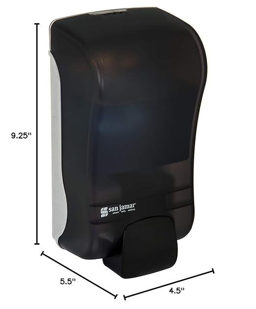 San Jamar SF1300TBK SF1300 Rely Manual Foam Soap Dispenser, 1300 mL, Black Pearl