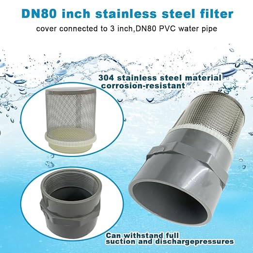 3 inch stainless steel filter DN80/3" Grey PVC Suction Strainers used to remove - Image 2