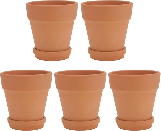 5pcs Red Terracotta Succulent Pots by FONDOTIN