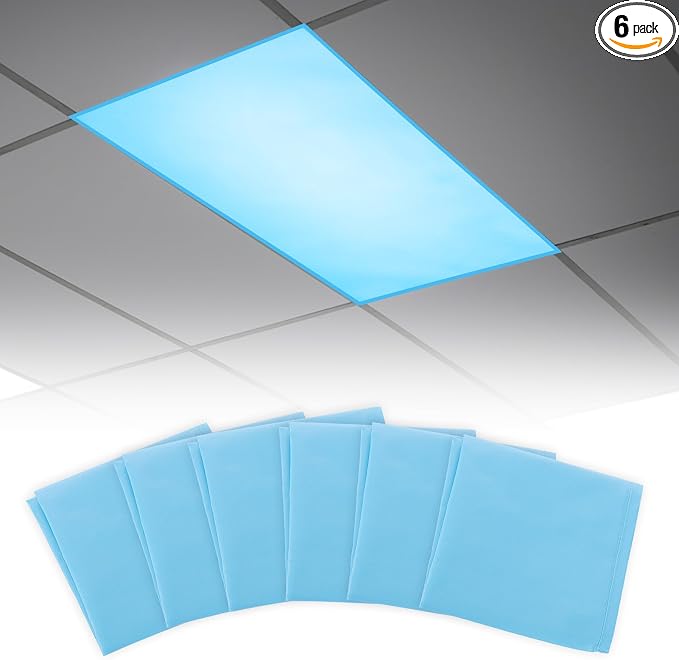 Fluorescent Light Covers with 10 Strong Magnets- 6 Pack Fluorescent Light by Biubee