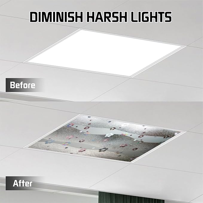 2 Pack Fluorescent Light Covers 4 X 2 Feet Stained Glass Magnetic Light Cover - Image 5