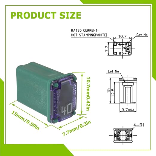 15A 20A 25A 30A 40A 32V FMM MCASE Micro Cartridge Fuses Low-Profile Fuses Kit - Image 2