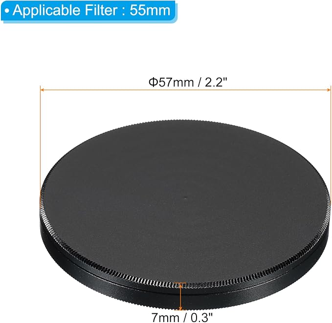 PATIKIL 55mm Lens Cap, Camera Lens Cap Cover Universal Lens Filter Stack Cap - Image 2