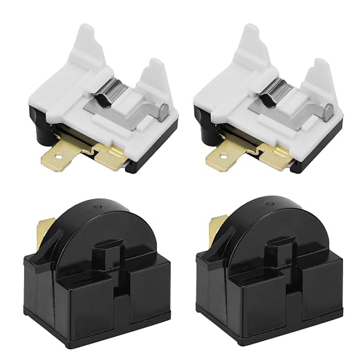 2pcs QP2-4.7 Starter Relay & 2pcs Overload Protector, Pin Refrigerator Starter by Unknown