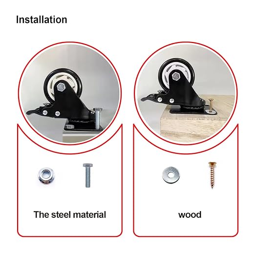 3" Swivel Casters Set of 8, Heavy Duty Locking Casters - Image 4