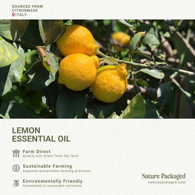 Lemon Essential Oil - Direct from Citrusmade Southern Italy - Cold Pressed - Aceite de Limón for Aromatherapy, Massage, Diffuser, DIY Candle and Soap Making - 15ml