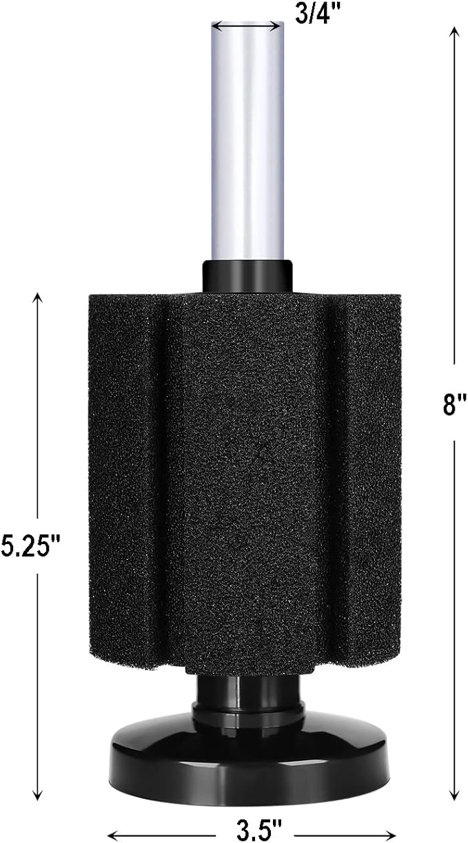 AQUANEAT Aquarium Air Powered Sponge Filter, Fish Tank Bio Bubble Filter - Image 3