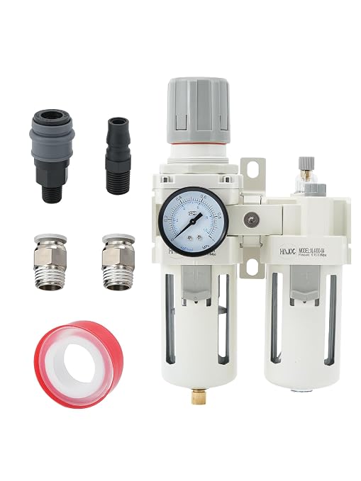 1/2" PT Compressed Air Filter Regulator Lubricator Combo Water/Oil Trap by HNJPC