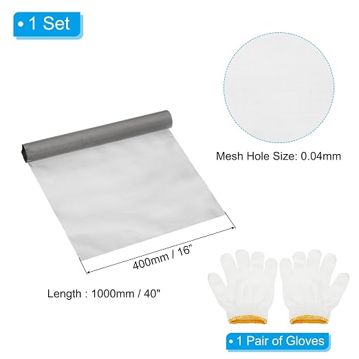 PATIKIL 40" L x 16" W Woven Wire Mesh, 350 Mesh 304 Stainless Steel Air Vent - Image 2