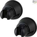 Hibbent 2 Pack Vacuum Suction Cup Shower Head Holder, Removable Shower Head Bracket, Height Adjustable Wall Mount ABS Plastic Suction Holder for Handheld Showerhead, Matte Black