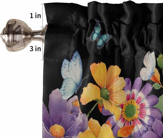 Spring Flowers Half Window Curtain 36 Inches Long, Watercolor Country Colorful - Image 6