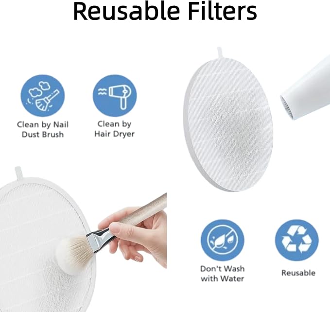 4 Pack Nail Dust Collector Replacement Filter, Compatible - Image 3