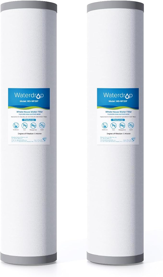 Waterdrop Whole House Water Filter, Carbon Filter, Replacement for, Any 20" x by Waterdrop