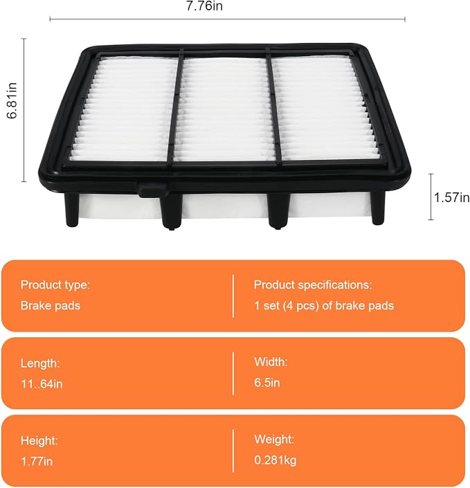 Engine Air Filter 17220-6A0-A00 Compatible - Image 5