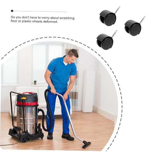 PRETYZOOM 3pcs Premium Plastic Vacuum Cleaner Casters Rotatable Silent - Image 9