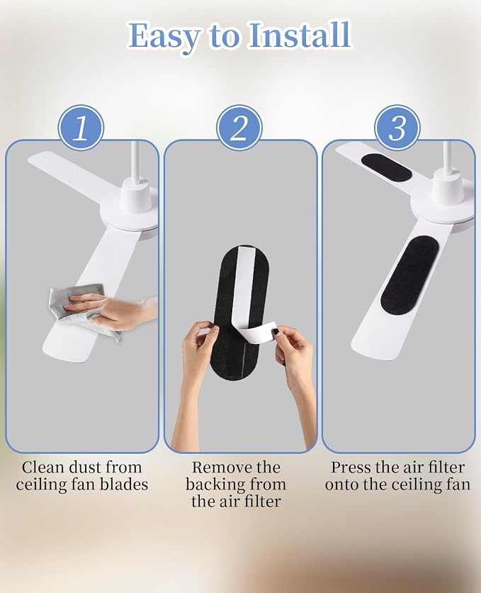 25PCS Ceiling Fan Filters for Blades, Universal Air Purifier Pads - Image 6