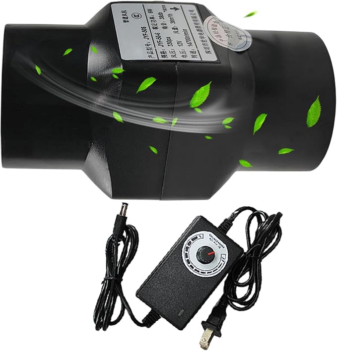 2 Inch Inline Duct Fan 12V 22 Cfm Ventilation Fan Variable Speed HVAC Blower by Unknown
