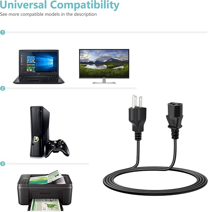 5ft AC Power Cord Compatible - Image 3